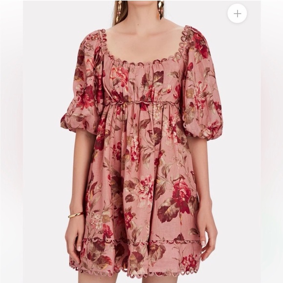 Zimmermann Floral Puff Sleeve Dress - Picture 2 of 7